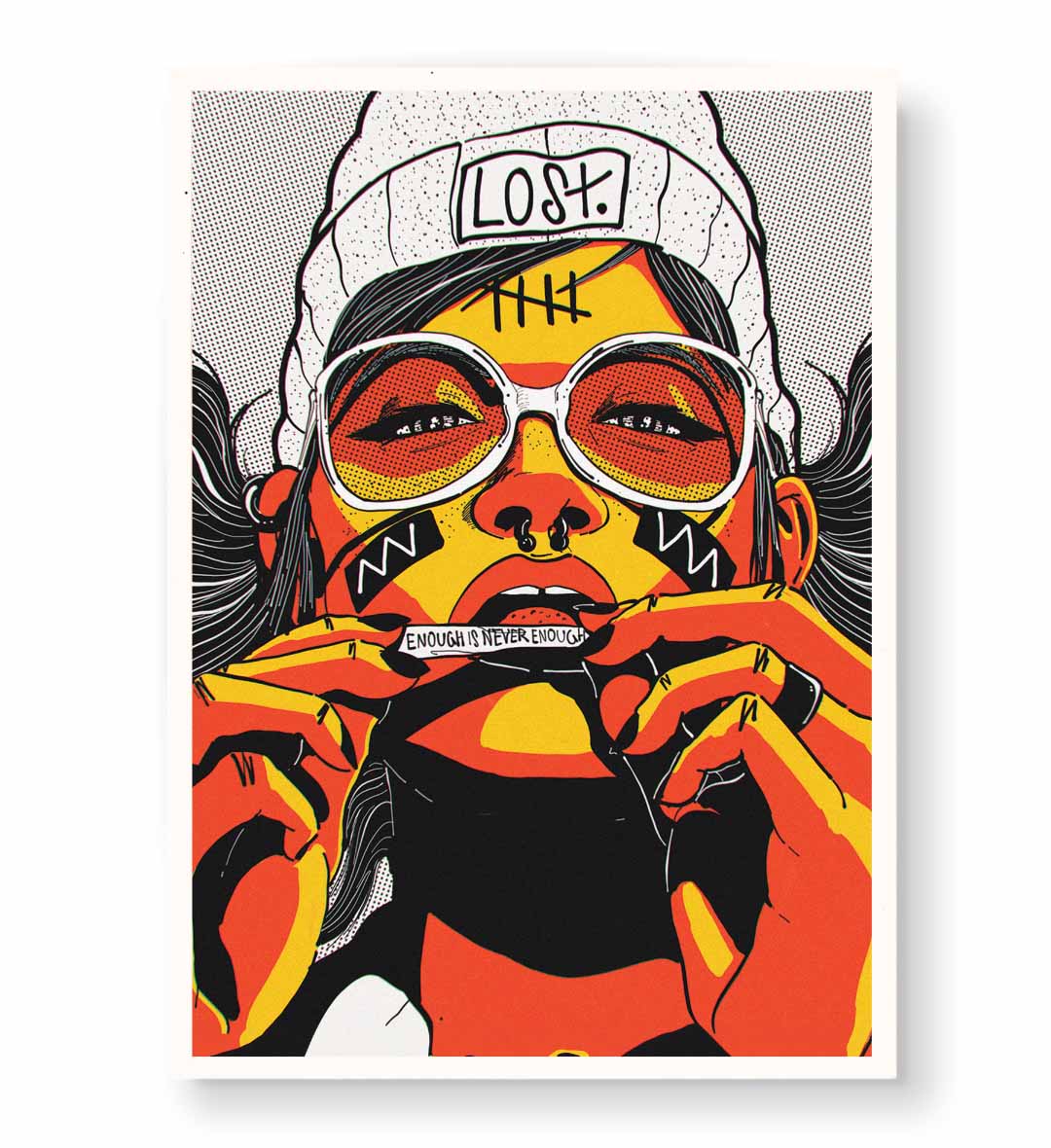 Rebel Spirit bold statement wall art with orange and yellow tones for Indian home decor.