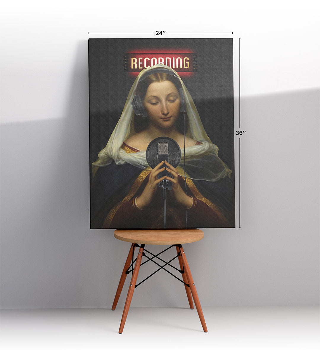 Sacred Studio Moment with spiritual recording design wall art for home decor.