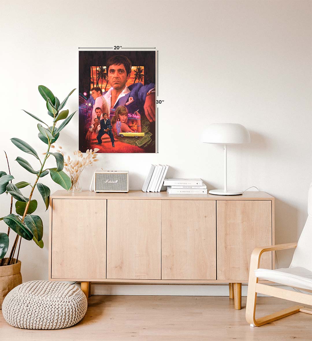 Scarface parody canvas wall art with Tony Montana, perfect for modern Indian home decor.