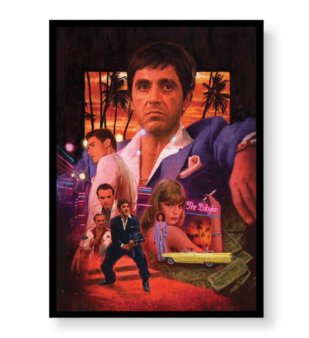 Scarface parody canvas wall art with Tony Montana, perfect for modern Indian home decor.