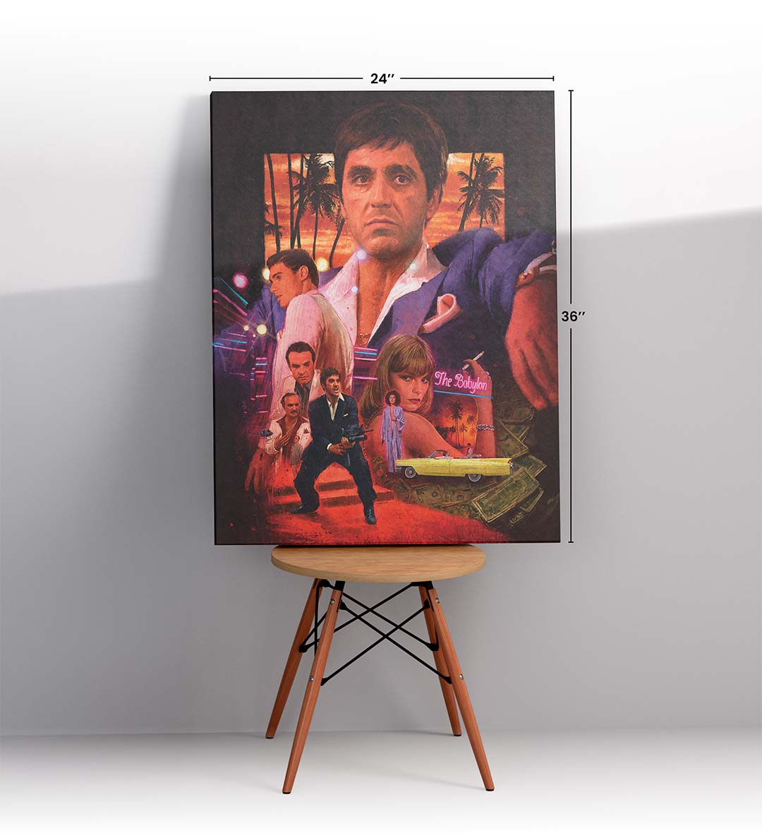 Scarface parody canvas wall art with Tony Montana, perfect for modern Indian home decor.