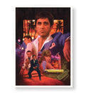Scarface parody canvas wall art with Tony Montana, perfect for modern Indian home decor.