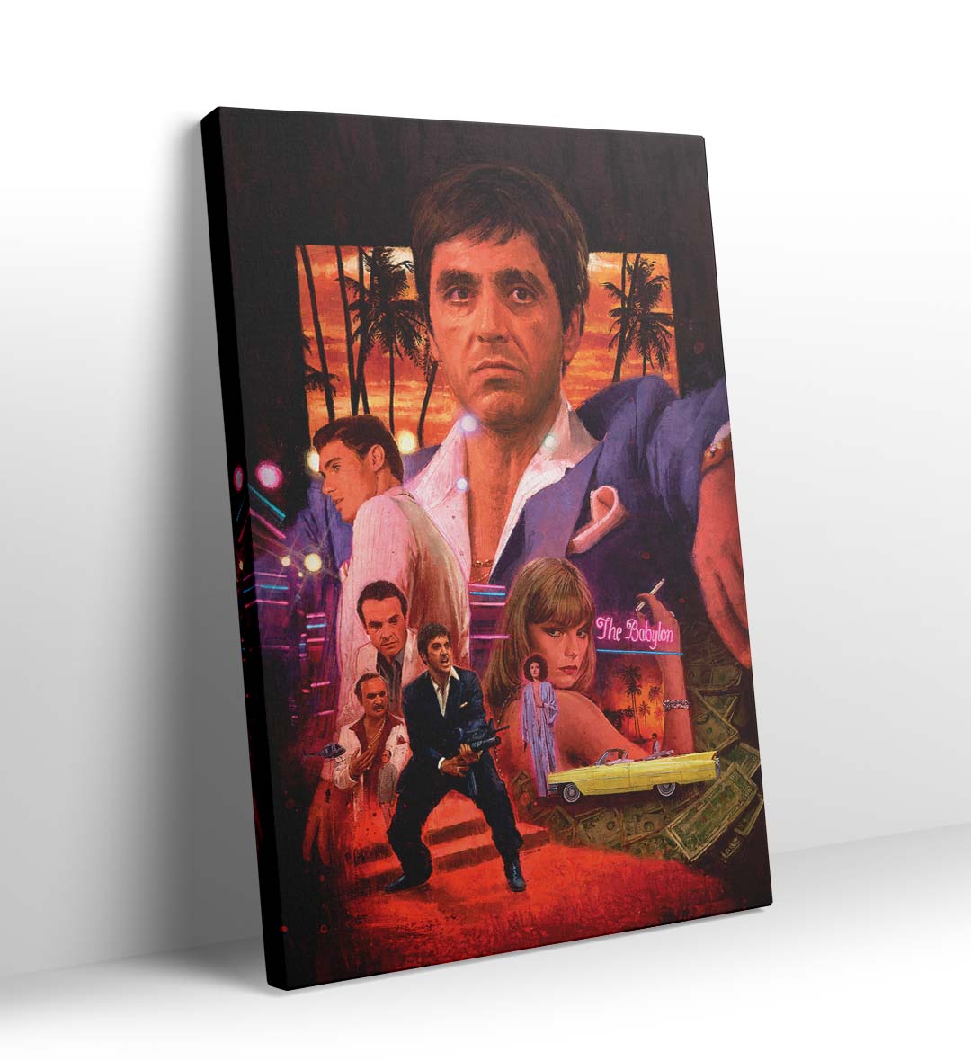 Scarface parody canvas wall art with Tony Montana, perfect for modern Indian home decor.