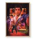 Scarface parody canvas wall art with Tony Montana, perfect for modern Indian home decor.