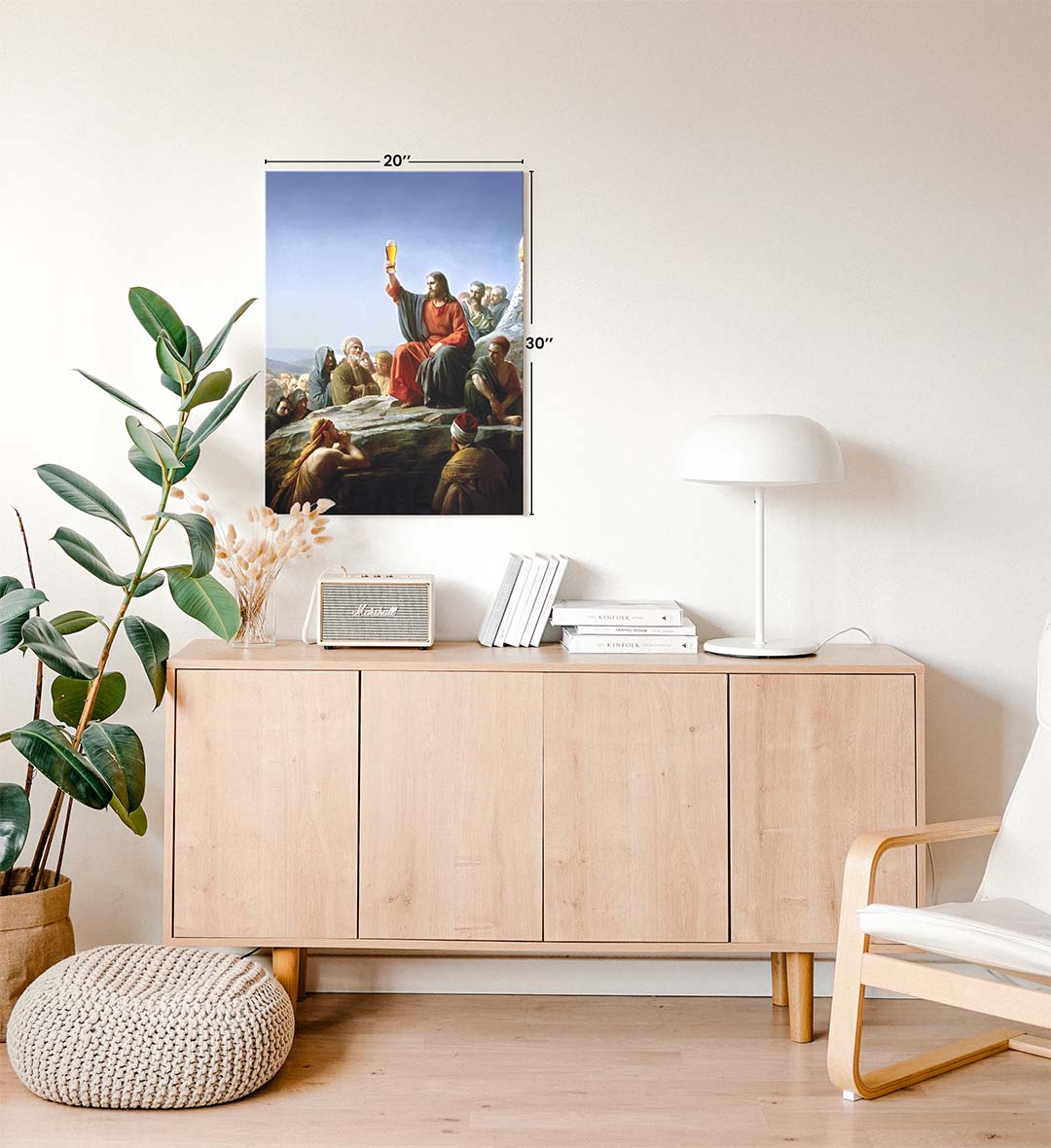 Jesus parody canvas wall art with beer mug, perfect for modern Indian home decor.