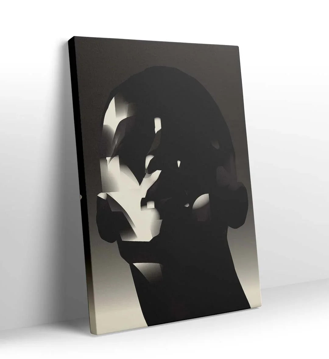 Abstract Shadow Face with geometric human head design wall art for Indian home decor.