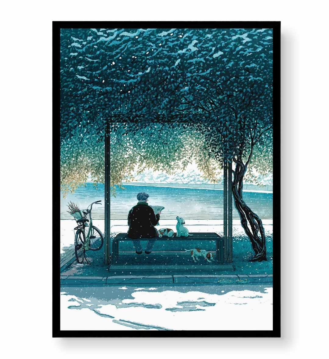 Study room decor idea with peaceful reading nook wall hanging.