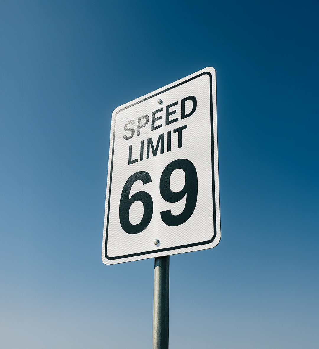 Laugh-out-loud "speed limit 69" street sign home decor, pure fun for conversation stater.