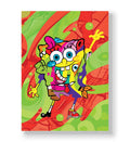 Spongebob Blast canvas wall art with vibrant pop art SpongeBob design for modern Indian home decor.