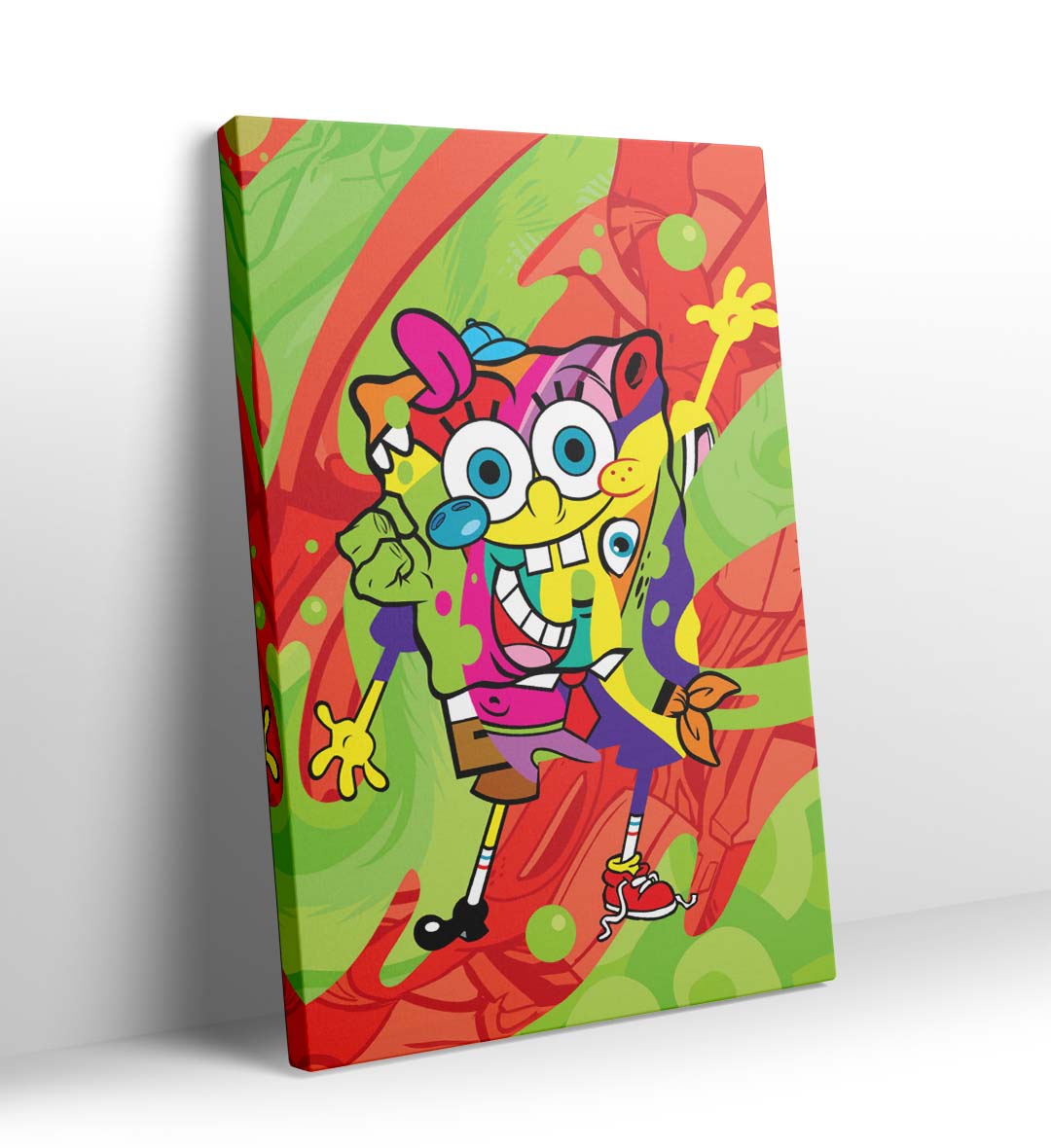 Spongebob Blast canvas wall art with vibrant pop art SpongeBob design for modern Indian home decor.
