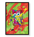 Spongebob Blast canvas wall art with vibrant pop art SpongeBob design for modern Indian home decor.