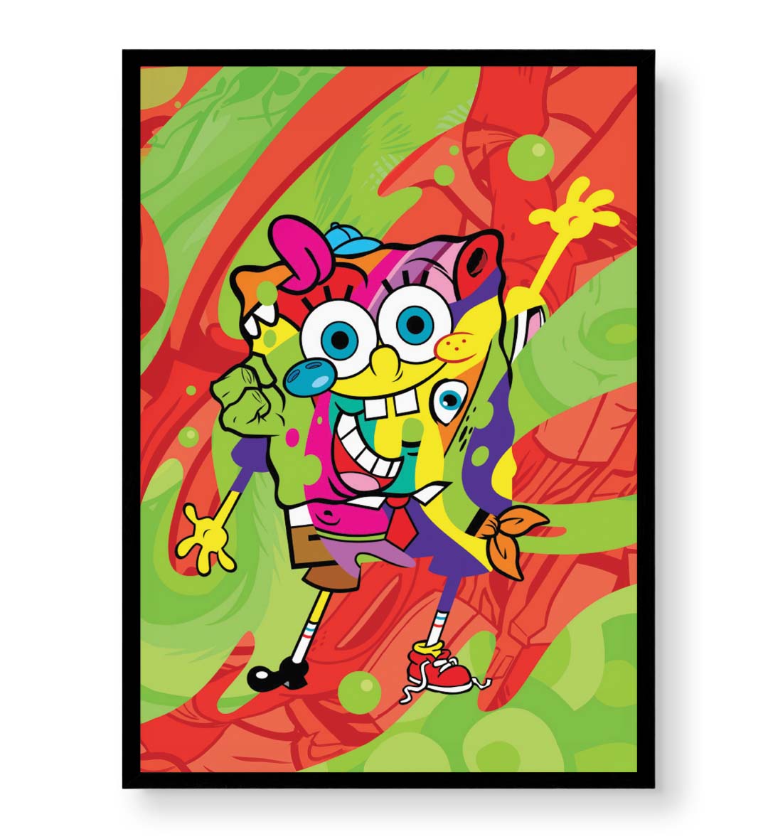 Spongebob Blast canvas wall art with vibrant pop art SpongeBob design for modern Indian home decor.