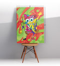 Spongebob Blast canvas wall art with vibrant pop art SpongeBob design for modern Indian home decor.