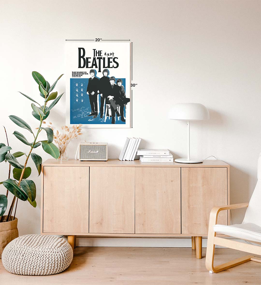 The Beatles Iconic Tribute Music Wall Art with Silhouettes and John Lennon Quote for Indian Home Decor