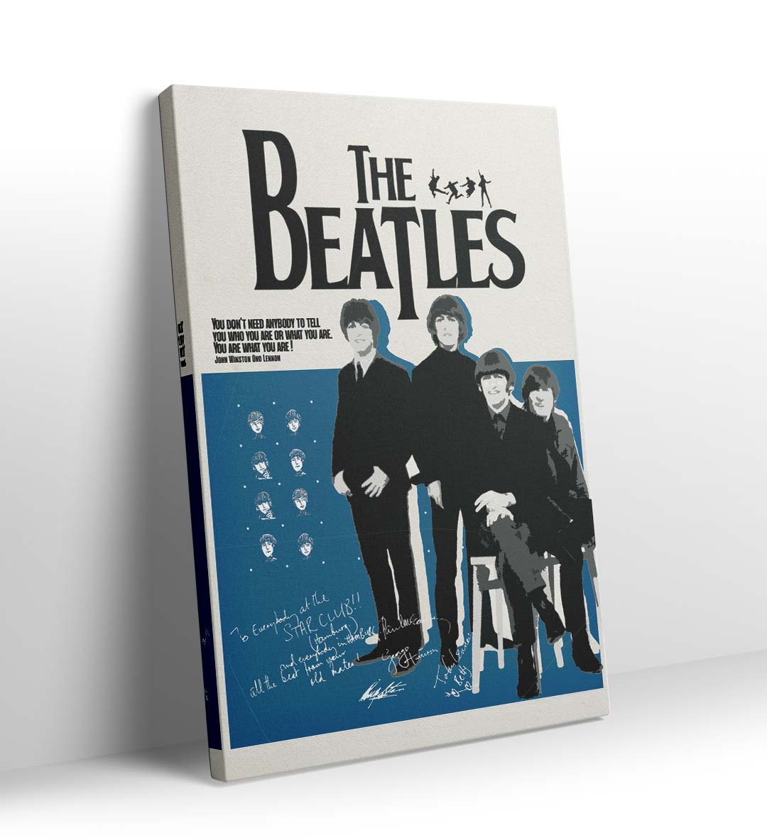 The Beatles Iconic Tribute Music Wall Art with Silhouettes and John Lennon Quote for Indian Home Decor