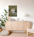 Side view of The Champagne Jungle Tiger canvas showing gallery wrap depth.