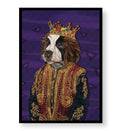Pet-friendly home vibe with royal animal portrait wall hanging.