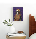 Modern office styled with humorous luxury pet canvas print.
