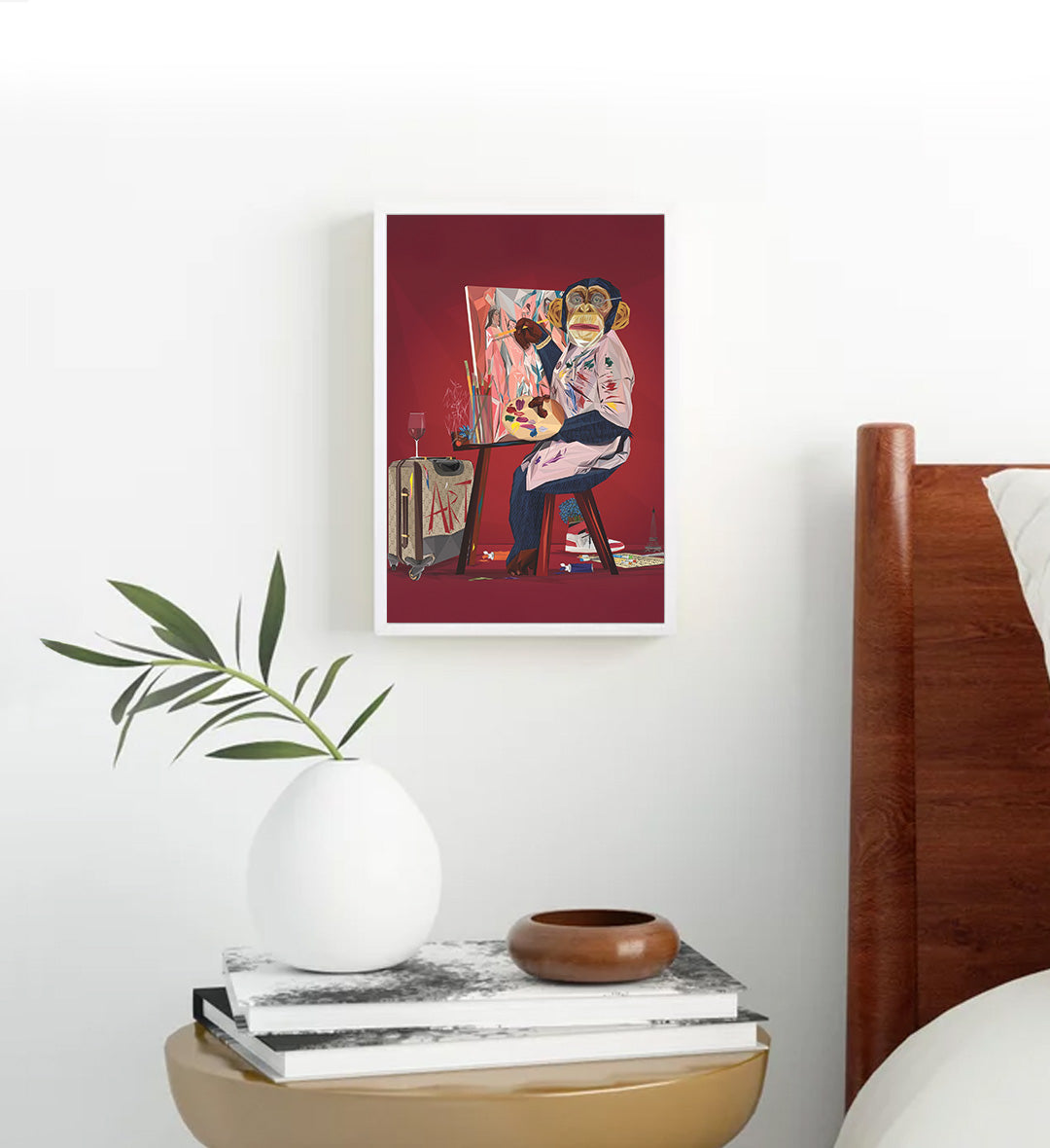 Modern living room decor styled with sophisticated pop art canvas print.