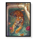Side view of The Royal Tiger Bath canvas showing gallery wrap depth.