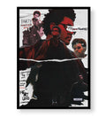 The Weeknd's Musical Journey Pop Culture Wall Art with Lyrics and Red Jacket for Indian Home Decor