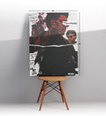 The Weeknd's Musical Journey Pop Culture Wall Art with Lyrics and Red Jacket for Indian Home Decor