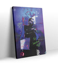 The Weeknd XO urban pop wall art canvas print with purple and blue tones for Indian home decor.