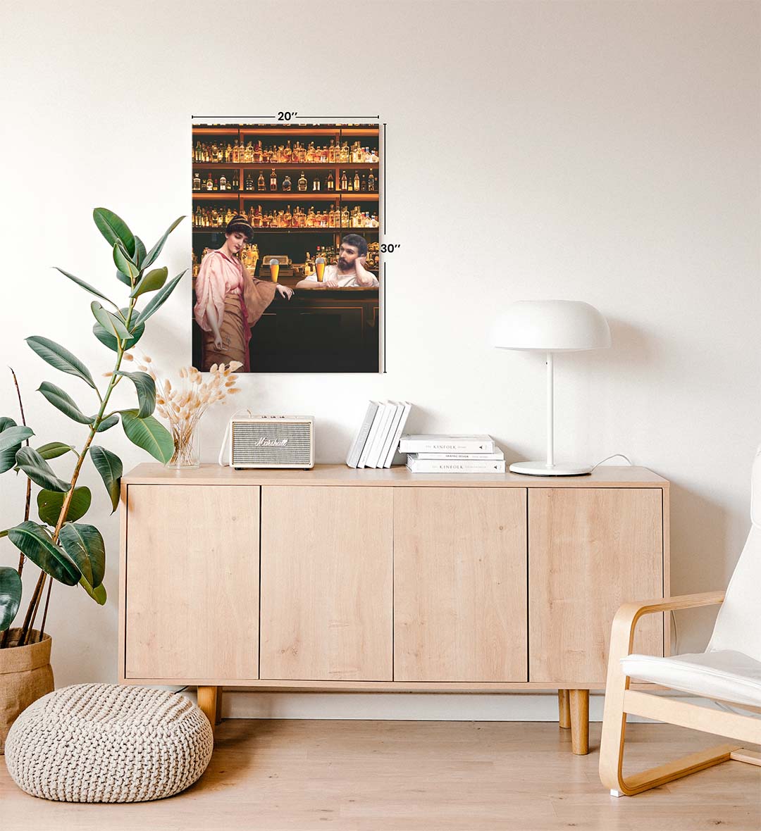 Timeless Bar Encounter with vintage bar scene design wall art for home decor.