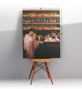 Timeless Bar Encounter with vintage bar scene design wall art for home decor.