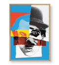 Timeless Gaze vintage collage wall art canvas print with red and blue accents for Indian home decor.