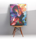 Travis Scott's Neon Dream with hip-hop Cactus Jack design wall art for home decor.