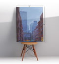 Urban Alley Serenity with cityscape alley design wall art for Indian home decor.