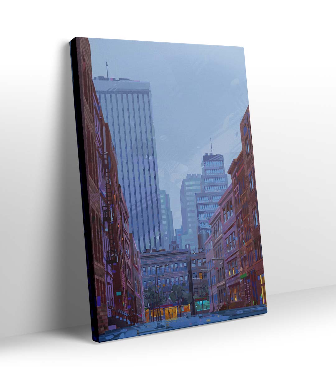 Urban Alley Serenity with cityscape alley design wall art for Indian home decor.