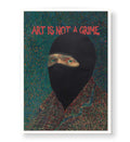 Vincent Van Gogh parody canvas wall art with ski mask and Art Is Not a Crime text, ideal for modern Indian home decor.