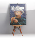 Vincent Van Gogh parody canvas wall art as Marlboro cowboy, perfect for modern Indian home decor.