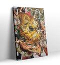 Wild Gaze surreal tiger wall art canvas print with snakes and birds for Indian home decor.